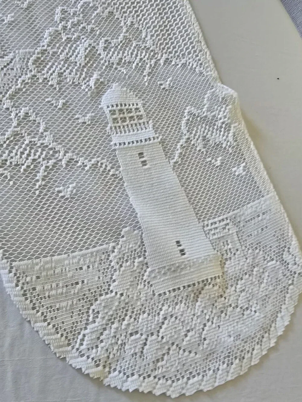 Heritage Lace Drop Tier Sheer White Lighthouse Curtains + Valance (3 PC)*